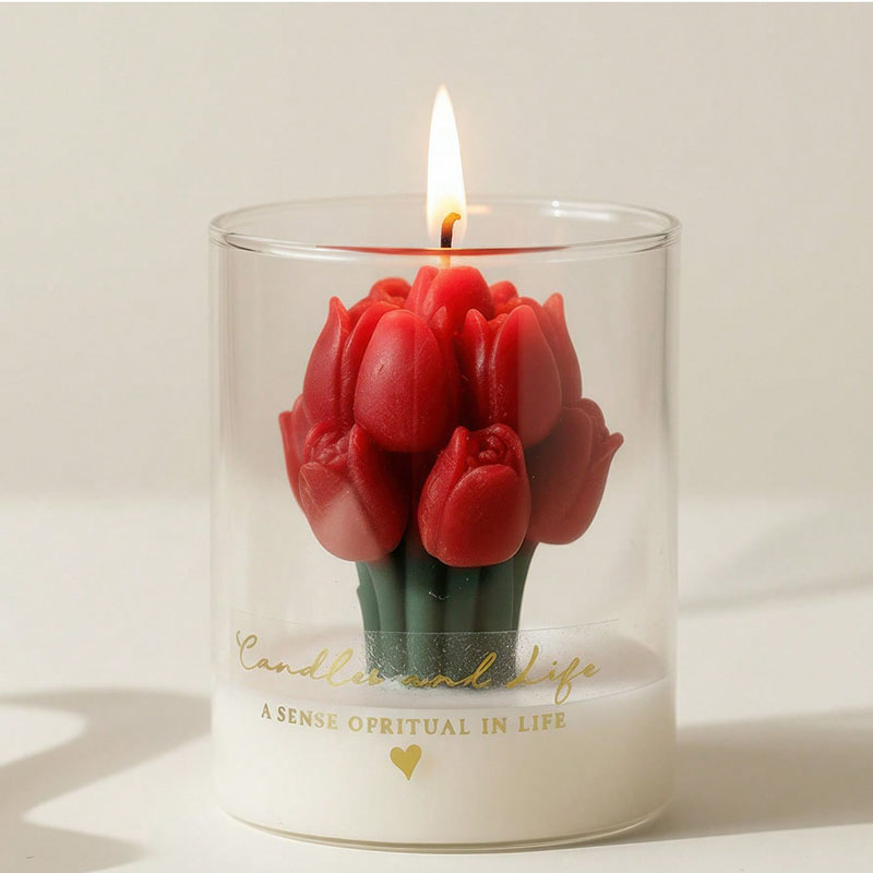 Candle Supplies Glass Jars - Candela a Forma di Tulipano in