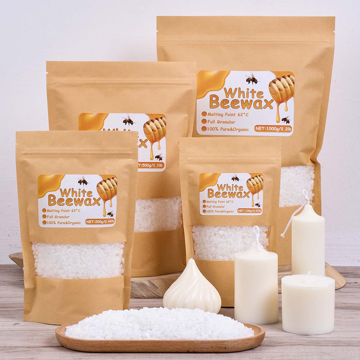 1000g Cera d'api bianca Candel - Candle Supplies Beeswax recensione e prezzo