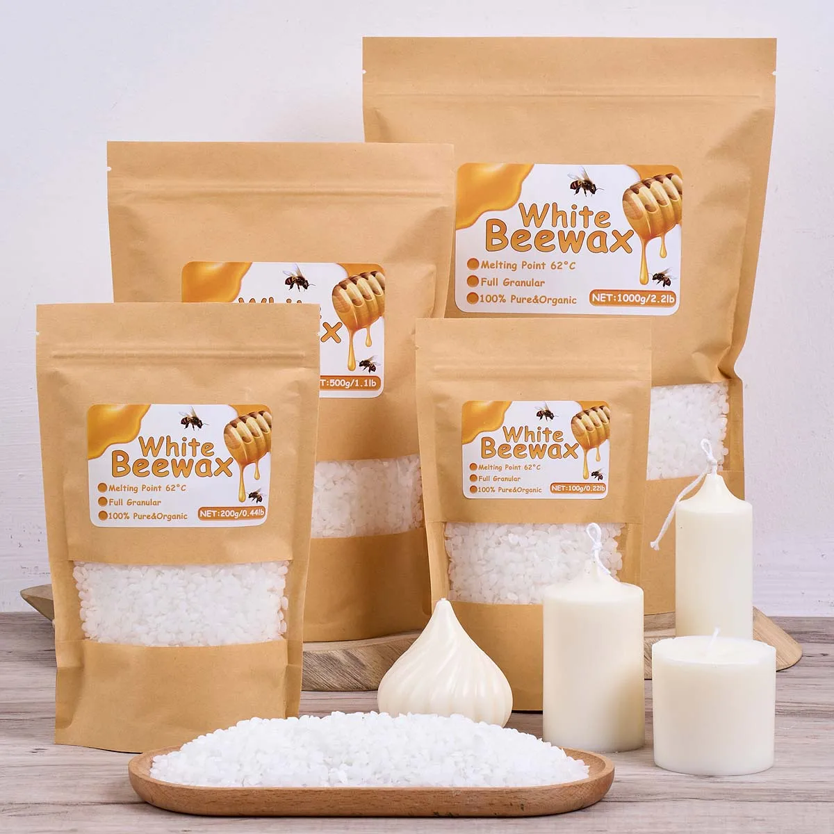 500g Cera d'api bianca Candela - Candle Supplies Beeswax recensione e prezzo